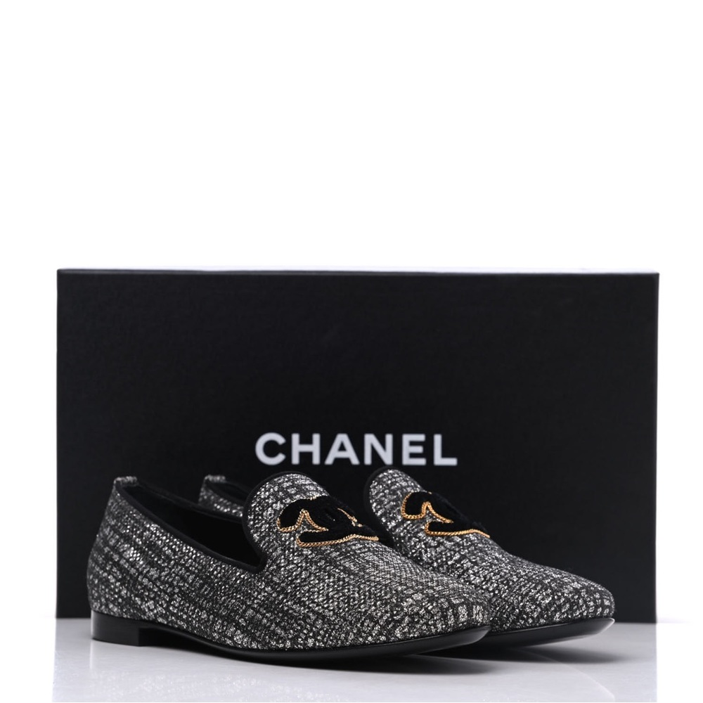 Brand New in Box Chanel Loafer in Fantasy Fabric.  Size 38/8.